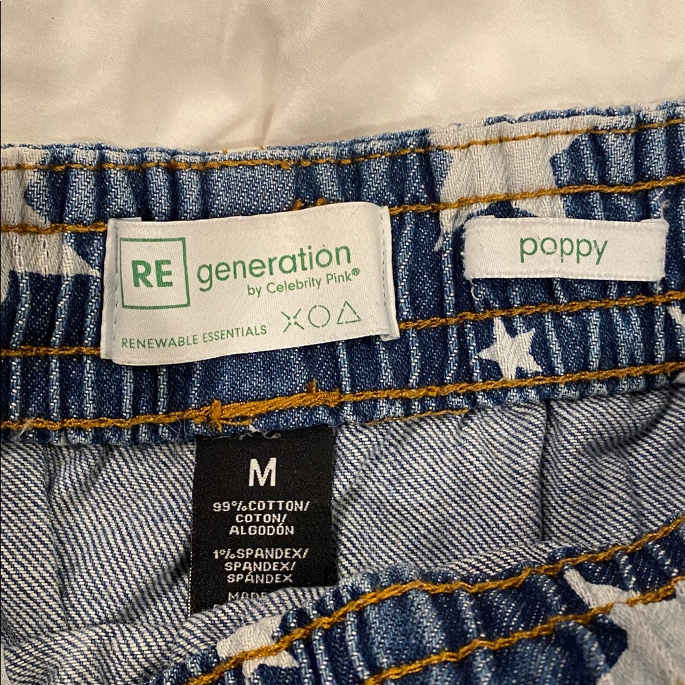 Denim Blue Star-Patterned Women's Shorts - Picture 4 of 4